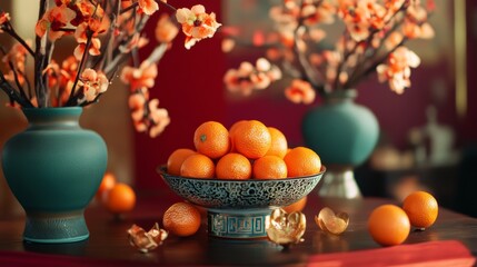 Beautiful greeting card for Happy Chinese New Year with copy space