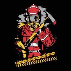 rescuer vector design on black background