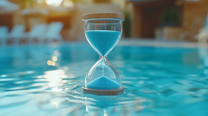 Minimalist hourglass on a neutral background with an emphasis on simplicity and elegance in a calming contemporary art style