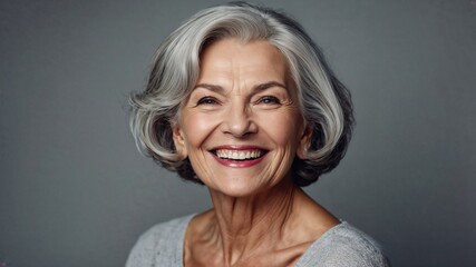 Happy smiling woman age 50+ portrait