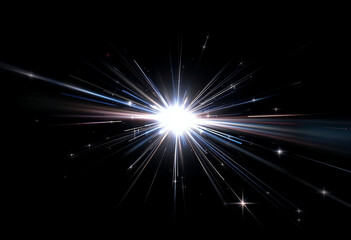 White glowing lens streaks, Radiant light illustration, Optical Flare overlay