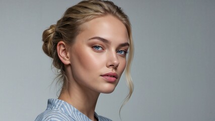 Beautiful young woman, blonde portrait. The concept of beauty