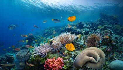 Obraz premium Colorful Tropical Fish in a Vibrant Coral Reef Ecosystem