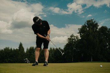 golfer hitting the ball