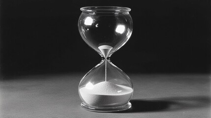 Hourglass with fine detailing on sand grains representing focus and persistence in a smooth and modern digital art style
