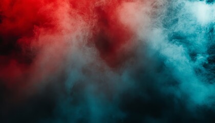 Obraz premium Red, And Blue. Color Smoke Cloud On Dark Background, Abstract Color Explosion Concept.