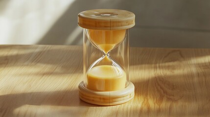 Hourglass with fine detailing on sand grains representing focus and persistence in a smooth and modern digital art style