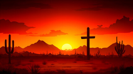 Desert Sunset Illustration