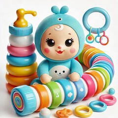 Obraz premium toy doll child on white