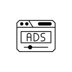 Ads vector icon