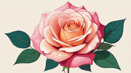 Fototapeta premium pink rose isolated on white background