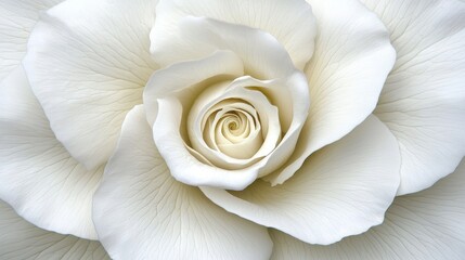 Delicate White Rose Blossom with Soft Petals and Spiral Center