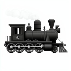 Fototapeta premium A vintage black steam locomotive with a classic design, featuring large wheels and a prominent smokestack.