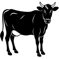 black and white cow