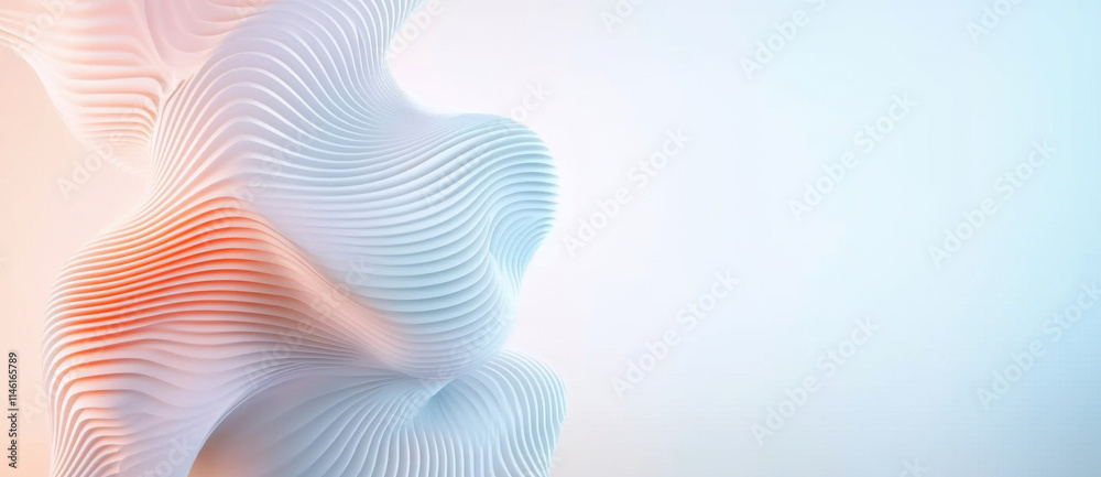 Wall mural abstract background with wavy lines and blurred gradient effect