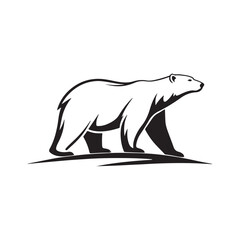 polar bear silhouette vector logo design