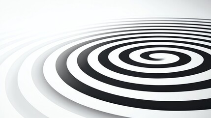 Obraz premium A mesmerizing black and white spiral pattern creates a dynamic visual effect, evoking a sense of depth and motion against a light background.
