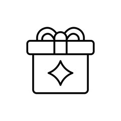 Promotional gift outline icons, minimalist vector illustration ,simple transparent graphic element .Isolated on white background