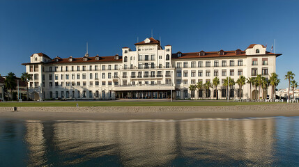 Obraz premium Coastal Hotel Building, Realistic Image