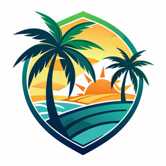 tropical island with trees