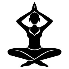 silhouette of a woman in yoga position