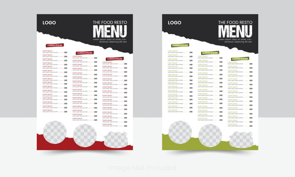 Playful and colorful menu card designed for children. Features fun fonts, bright illustrations, and sections for kids' meals and desserts. Perfect for family-friendly restaurants.