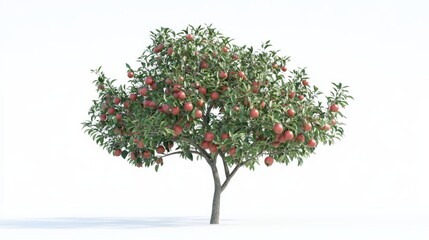 Fototapeta premium Isolated apple tree with fruits on a white background for a clean design