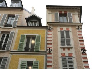 Obraz premium Façades colorées d'immeubles début 19ème siècle en France