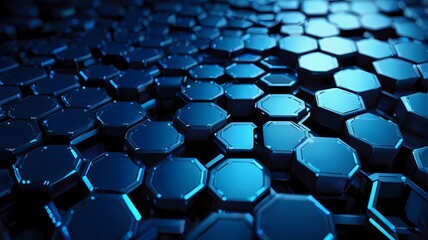 Fototapeta premium Abstract blue technology hexagonal background