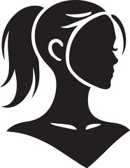 people head minimal Silhouette
 with white background