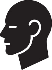 people head minimal Silhouette
 with white background