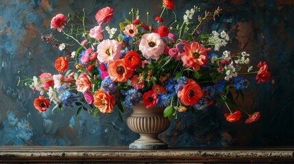 a vase filled with lots of flowers on top of a table