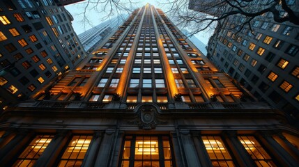 A very tall building with lots of windows