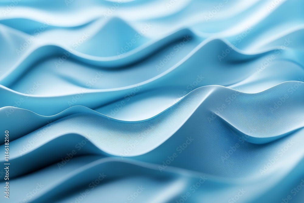Poster light-blue fabric folds into smooth, gentle waves, suggesting serenity and softness. the silk-like t
