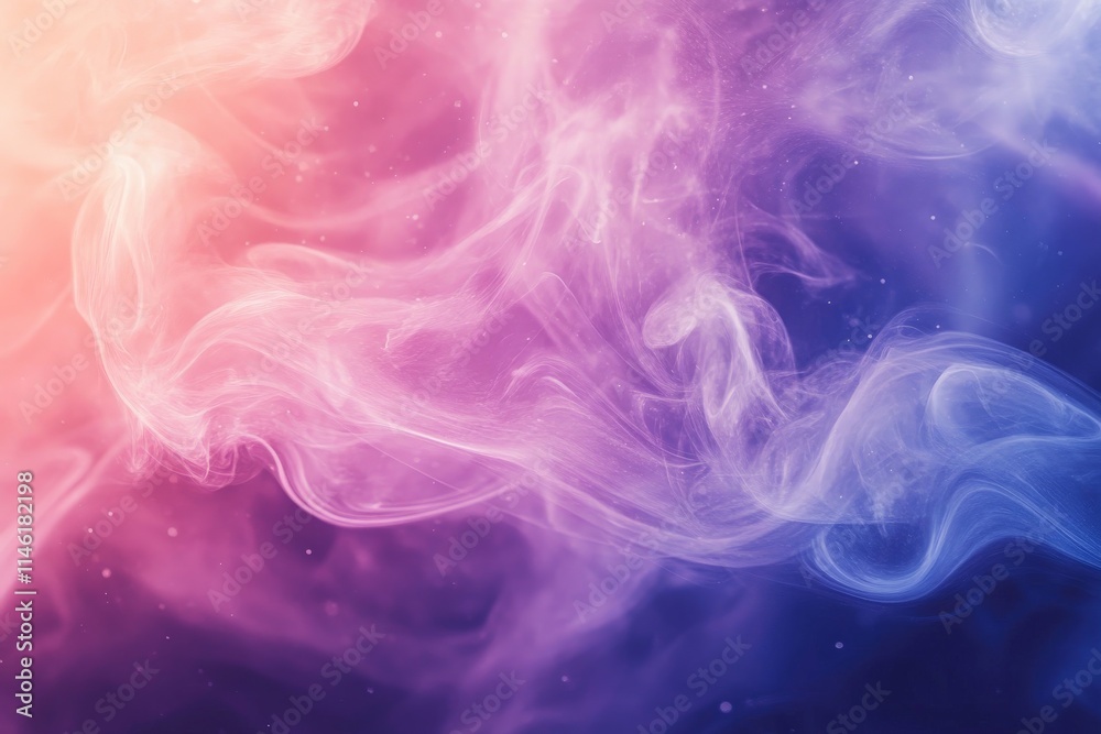 Aufkleber soft focus on ethereal pink and blue mist swirls, creating a heavenly and dreamlike atmosphere, insp