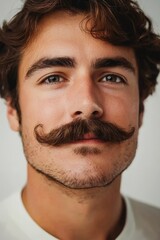 Obraz premium studio portrait of a man with a large vintage mustache