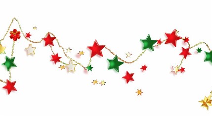Christmas garlands on white background