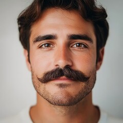 Obraz premium studio portrait of a man with a large vintage mustache