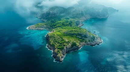 aerial photography of island