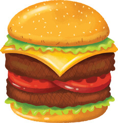 hamburger on white background