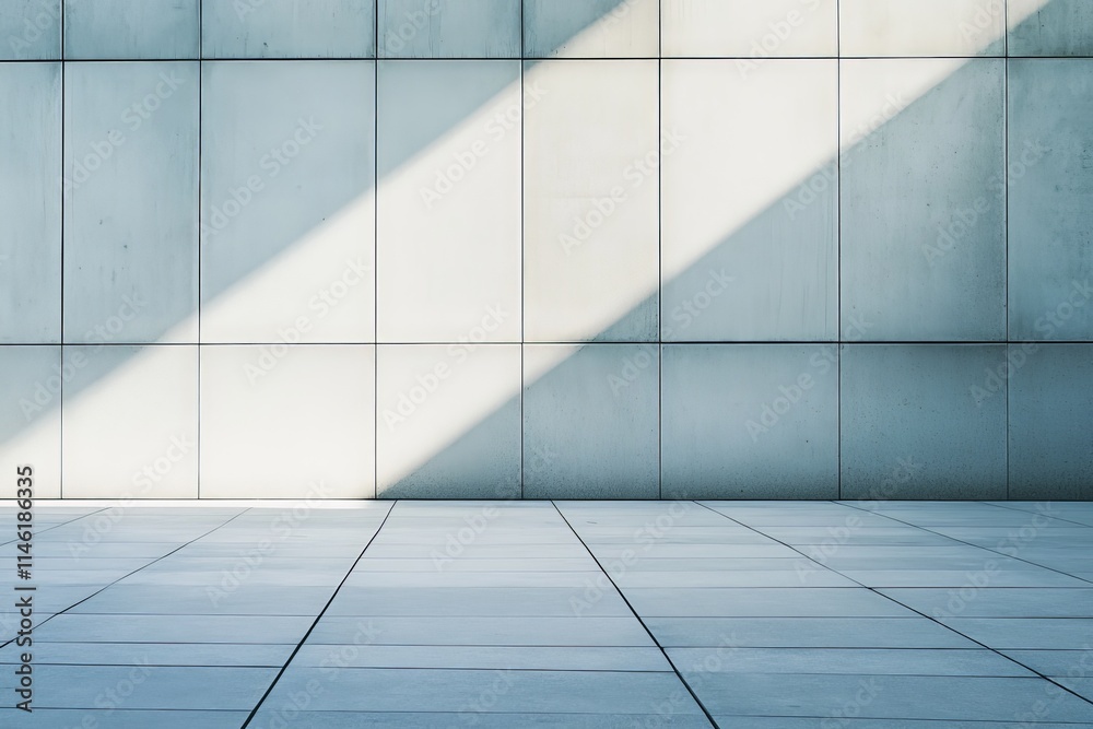 Poster a concrete wall is illuminated by bright daylight, casting a dramatic shadow across its surface. thi