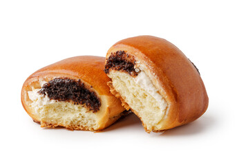 Delicious sweet rolls filled with cream and rich chocolate, perfect for breakfast or dessert