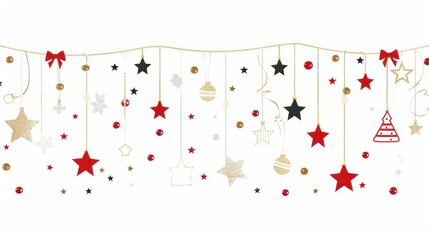 Christmas garlands on white background
