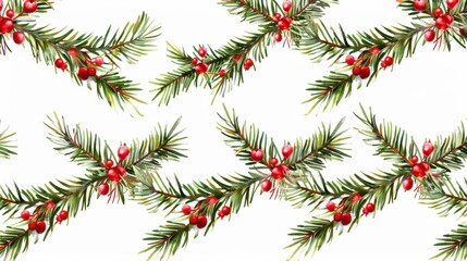Christmas garlands on white background