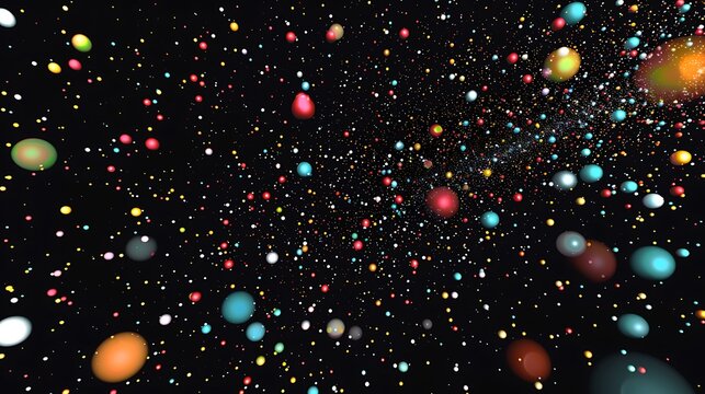 A 3D scatter plot with colorful data points floating in space, captured from an HD perspective.