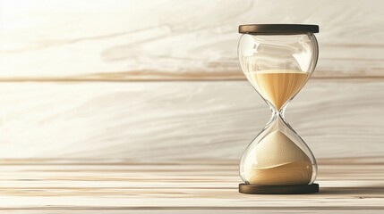 Stylized hourglass with intricate detailing emphasizing the concept of time management set in an elegant hand-drawn book art style