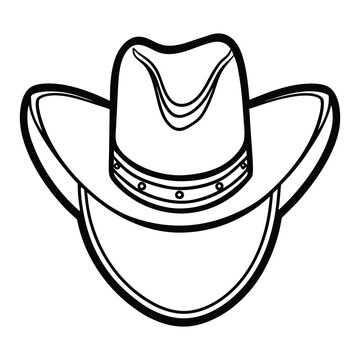 recommend clip art: cowboy hat, western style, black and white illustration.