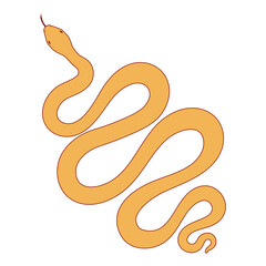 Chinese zodiac sign, snake character line art illustration. 2025 Lunar New Year hand drawn vector. Asian style design. Element for traditional holiday card, banner, poster, decor