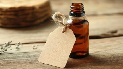 Flower and herbal extract in a bottle. Selective focus.