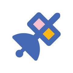 Satellite icon. Simple style space science poster background symbol. Satellite brand logo design element. Satellite t-shirt printing. Vector for sticker.